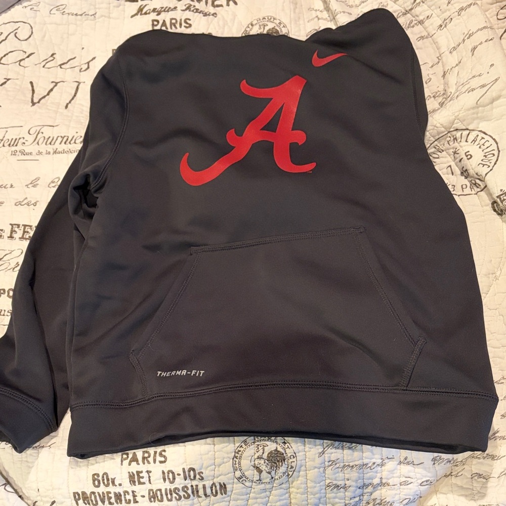 Nike Black Therma-Fit Hoodie with Red Logo